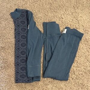Blue Patterned Thermal Set merino wool Janus size 4